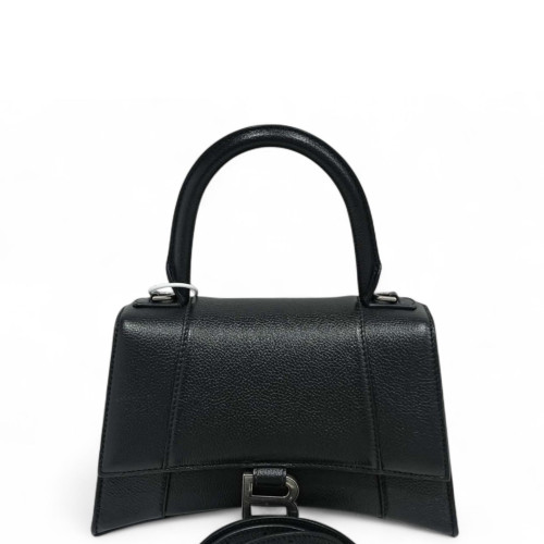 Balenciaga Hourglass Top Handle Medium Calfskin Black