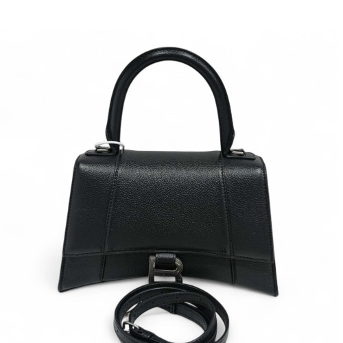 Balenciaga Hourglass Top Handle Medium Calfskin Black