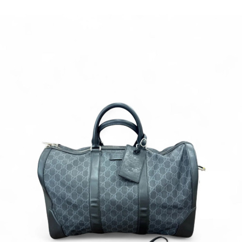 Gucci Neo Vintage Duffle Bag GG Supreme Monogram Black Grey