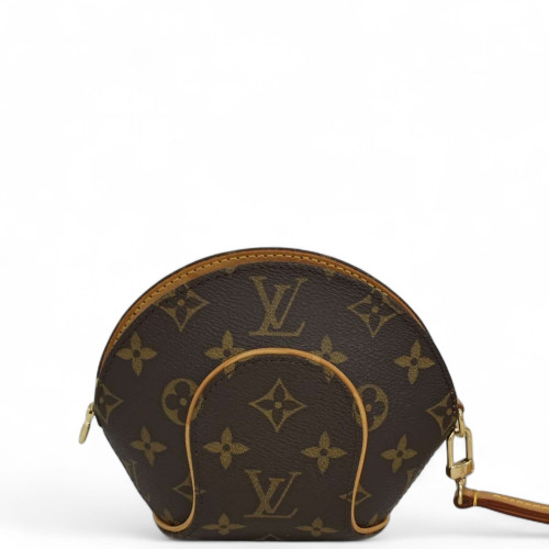 Louis Vuitton Mini Ellipse Wristlet Clutch Monogram Brown