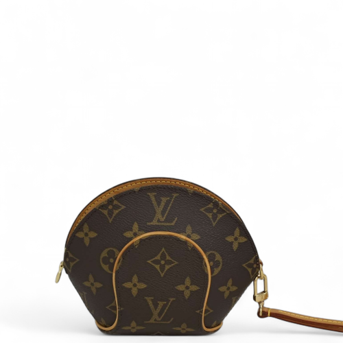 Louis Vuitton Mini Ellipse Wristlet Clutch Monogram Brown