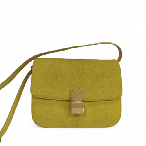 Celine Small Classic Box Pony Hair Yellow