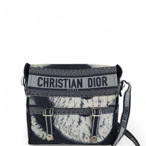 Dior Medium Diorcamp Messenger Canvas Black Grey Beige