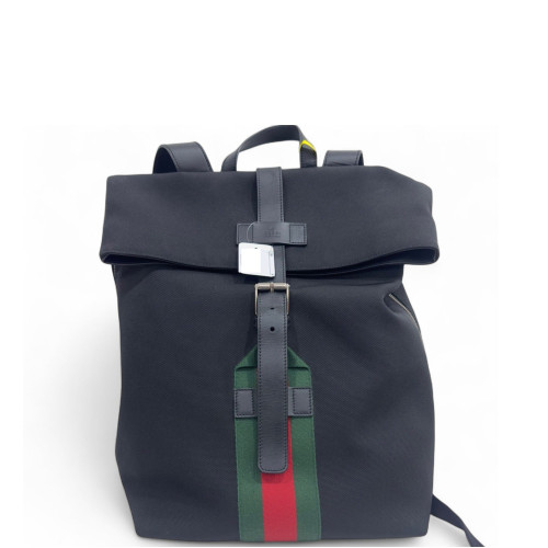 Gucci Web Backpack Canvas Black Green Red