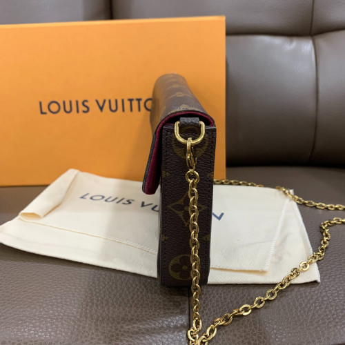 Louis Vuitton Pochette Felicie Chain Wallet Monogram Brown