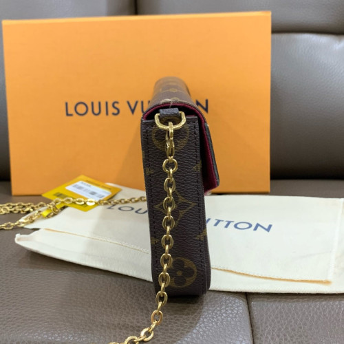 Louis Vuitton Pochette Felicie Chain Wallet Monogram Brown