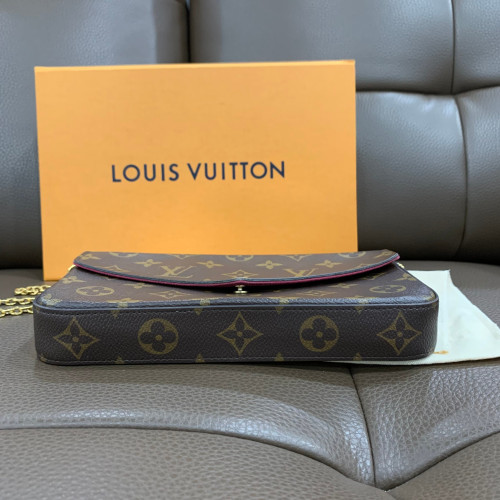 Louis Vuitton Pochette Felicie Chain Wallet Monogram Brown