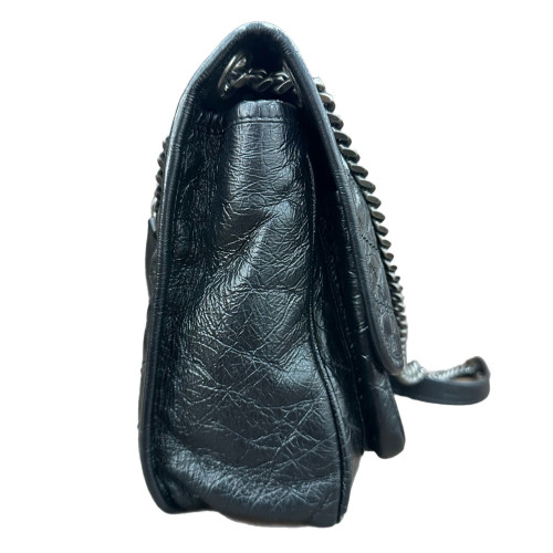 Yves Saint Laurent Medium Niki Messenger Pull Up Leather Black