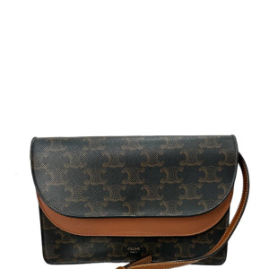 Celine Wallet On Chain WOC Triomphe Calfskin Brown Dark Brown