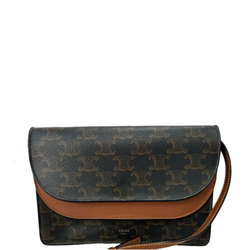Celine Wallet On Chain WOC Triomphe Calfskin Brown Dark Brown