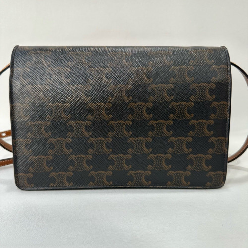 Celine Wallet On Chain WOC Triomphe Calfskin Brown Dark Brown