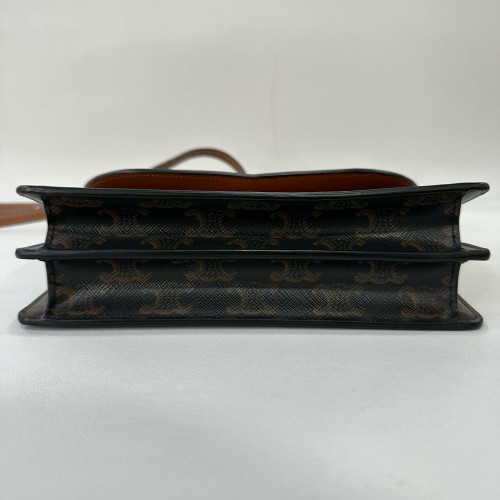Celine Wallet On Chain WOC Triomphe Calfskin Brown Dark Brown
