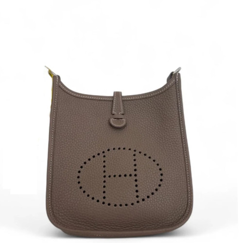 Hermes Mini Evelyne Taurillon Clemence 18 Etoupe