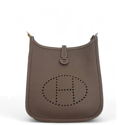Hermes Mini Evelyne Taurillon Clemence 18 Etoupe