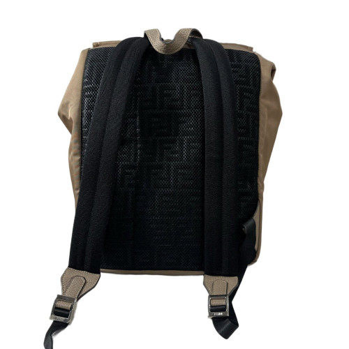 Fendi Backpack Nylon Calfskin Brown Black