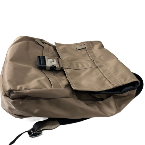Fendi Backpack Nylon Calfskin Brown Black
