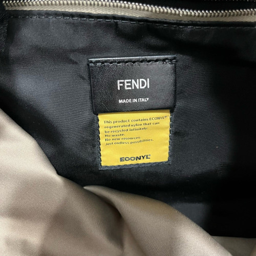 Fendi Backpack Nylon Calfskin Brown Black