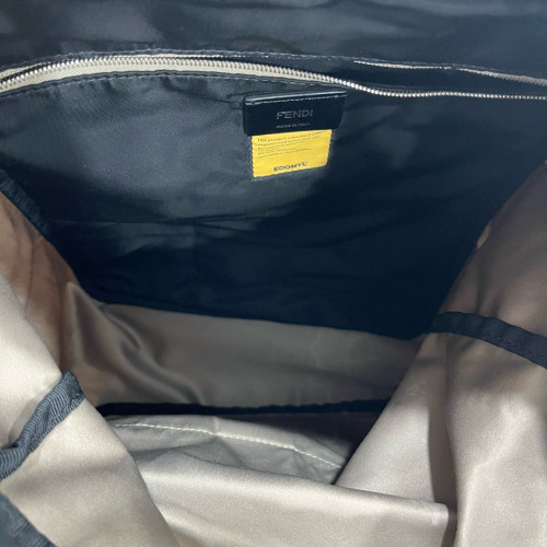 Fendi Backpack Nylon Calfskin Brown Black