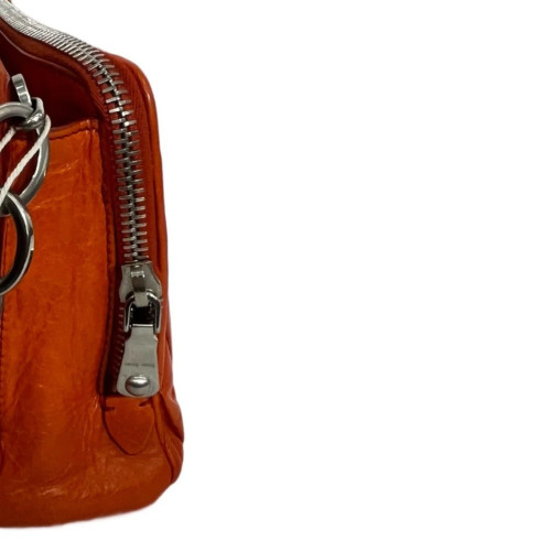 Miu Miu Shoulder Bag Crumpled Lambskin Orange