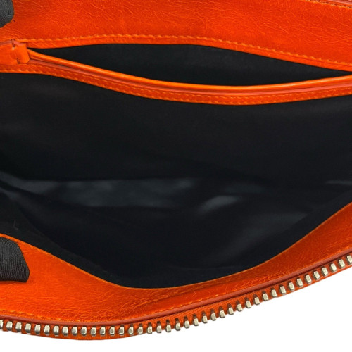 Miu Miu Shoulder Bag Crumpled Lambskin Orange