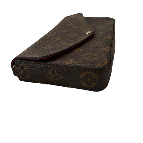 Louis Vuitton Pochette Felicie Chain Wallet Monogram Burgundy Brown