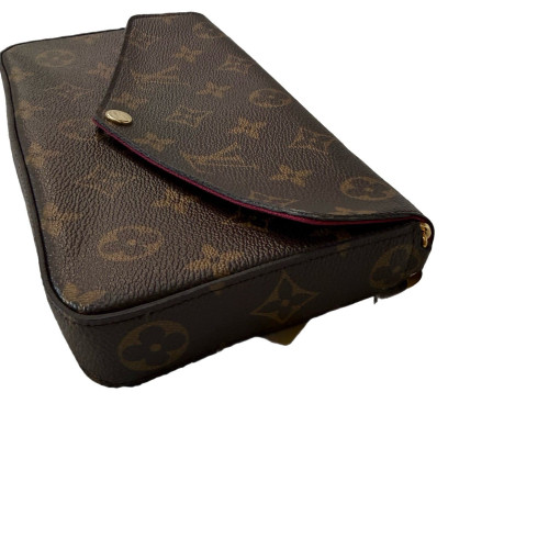 Louis Vuitton Pochette Felicie Chain Wallet Monogram Burgundy Brown