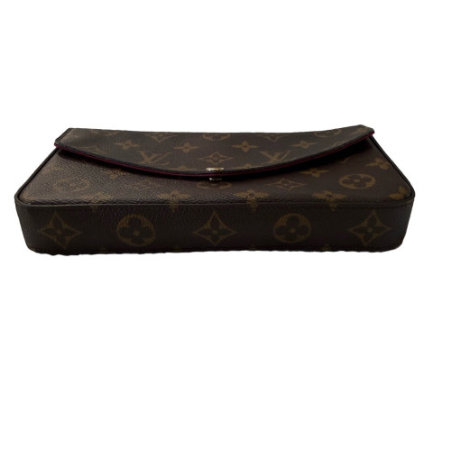 Louis Vuitton Pochette Felicie Chain Wallet Monogram Burgundy Brown
