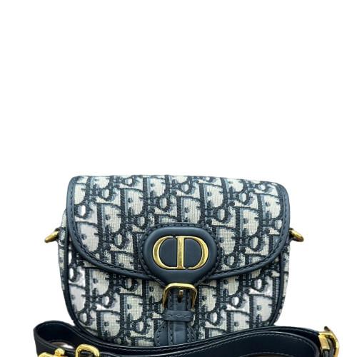 Dior Small Bobby Flap Oblique Beige Navy Black