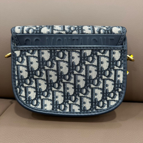 Dior Small Bobby Flap Oblique Beige Navy Black