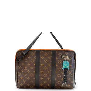 Louis Vuitton Clutch Monogram Brown Black Orange Louis Vuitton Clutch Monogram Brown Black Orange