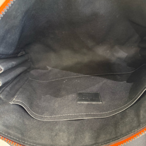 Louis Vuitton Clutch Monogram Brown Black Orange
