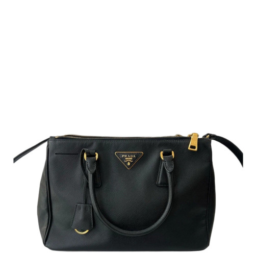 Prada Two-Way Bag Saffiano Calfskin Black