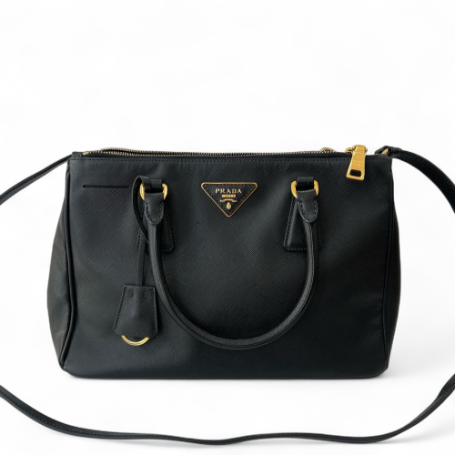 Prada Two-Way Bag Saffiano Calfskin Black