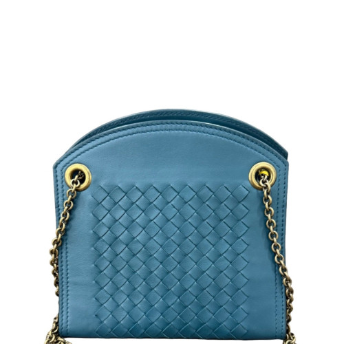 Bottega Veneta Crossbody Bag Lambskin Intrecciato Nappa Nappa Blue