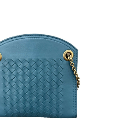 Bottega Veneta Crossbody Bag Lambskin Intrecciato Nappa Nappa Blue