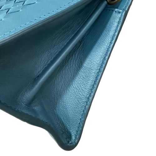 Bottega Veneta Crossbody Bag Lambskin Intrecciato Nappa Nappa Blue