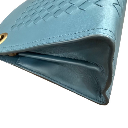 Bottega Veneta Crossbody Bag Lambskin Intrecciato Nappa Nappa Blue
