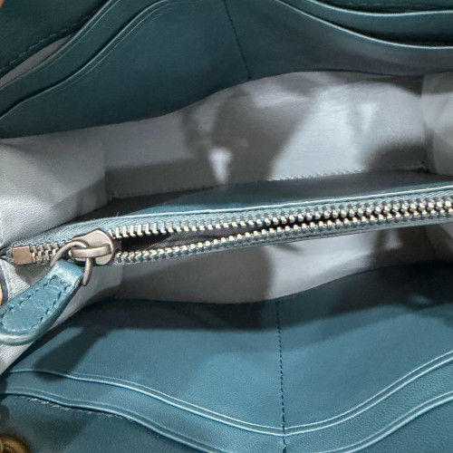 Bottega Veneta Crossbody Bag Lambskin Intrecciato Nappa Nappa Blue