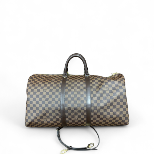 Louis Vuitton Keepall Bandouliere 55 Damier Ebene Brown
