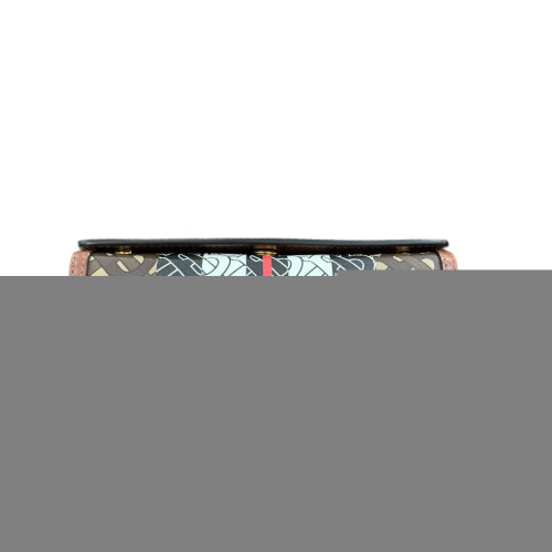 Burberry Flap Bag Monogram Calfskin Brown Black White