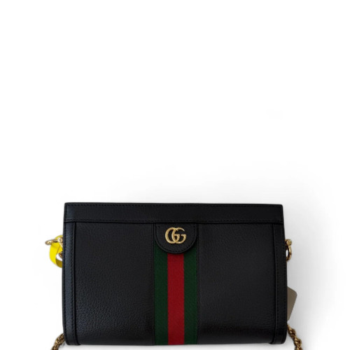 Gucci Small Ophidia Chain Shoulder Bag Calfskin Black