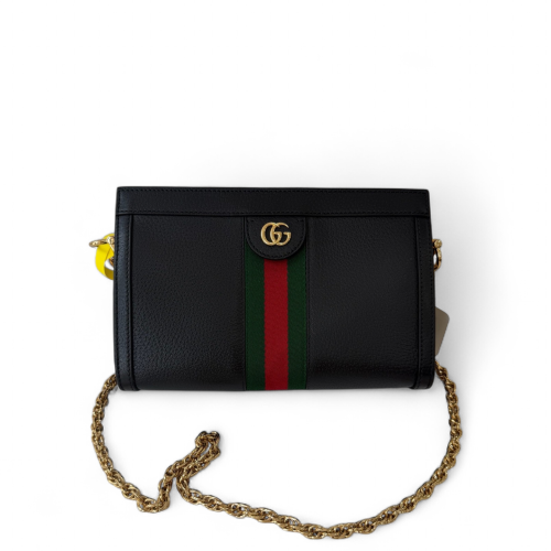 Gucci Small Ophidia Chain Shoulder Bag Calfskin Black
