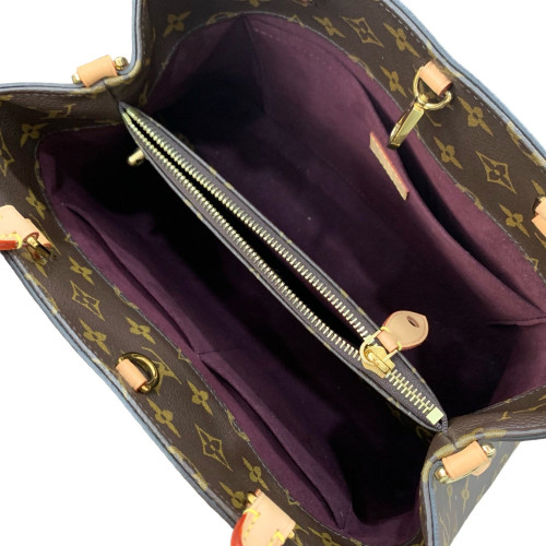 Louis Vuitton Montaigne MM Monogram Vachetta Leather Light Brown Dark Brown