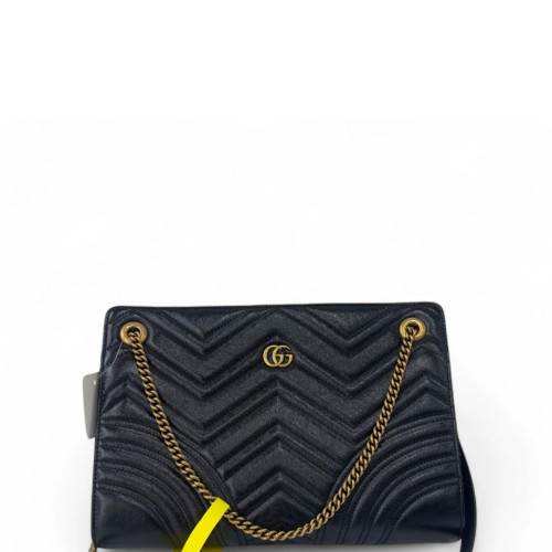 Gucci Matelasse GG Marmont Shoulder Bag Calfskin Black