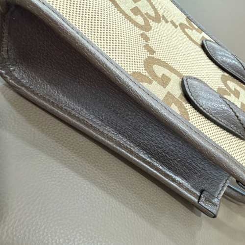 Gucci Mini Retro Interlocking G Tote Monogram Jumbo GG Beige Brown Green