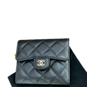Chanel Quilted Flap Wallet Calfskin Black