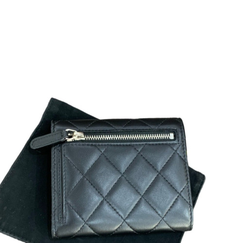 Chanel Quilted Flap Wallet Calfskin Black