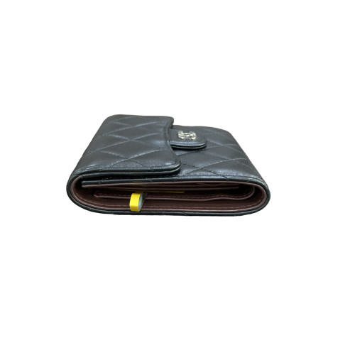 Chanel Quilted Flap Wallet Calfskin Black