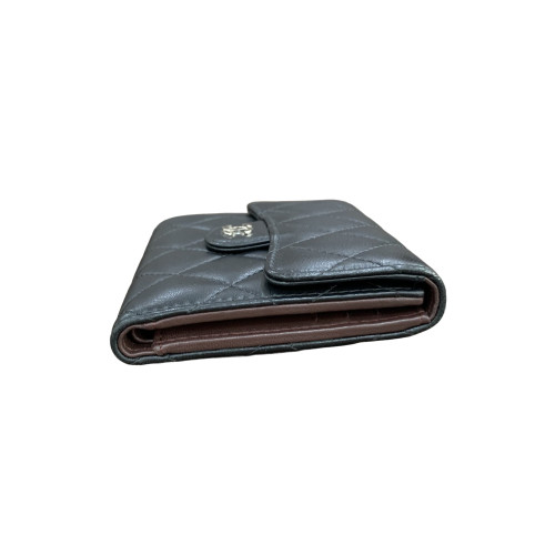 Chanel Quilted Flap Wallet Calfskin Black