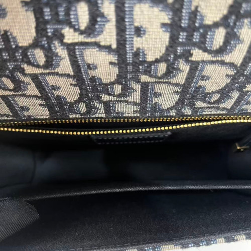 Dior 30 Montaigne Flap Bag Oblique Black Beige Navy